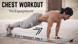 CHEST WORKOUT HOME ROUTINE  BODYWEIGHT EXERCISES  Rowan Row [upl. by Giardap]