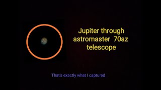 Jupiter through a astromaster 70az telescope 70mm [upl. by Aynna]