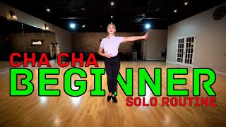 Beginner Cha Cha Solo Practice Routine  Ballroom Dance Tutorial [upl. by Siroved921]