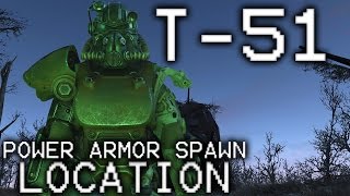 Fallout 4 T51 Power Armor  Spawn Near Vault 111 [upl. by Puff]