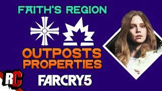 All CULT OUTPOSTS amp PROPERTIES in Faiths Region  Far Cry 5 Map Locations Outposts  Shrines [upl. by Zeba]