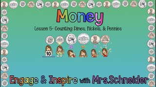 Money Lesson 5Counting dimes nickels and pennies [upl. by Ainslee135]