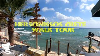 Hersonissos Crete A 4k Walking Tour [upl. by Sekyere]