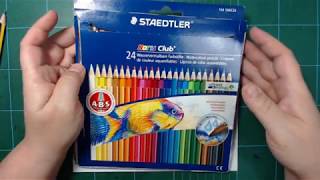 Staedtler watercolor pencils Noris Club Aquarelle 24 set product review [upl. by Dibbrun]