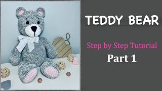 TEDDY BEAR Crochet toy DIYPart 1 Amigurumi Detailed TUTORIAL Teddy Bear [upl. by Innos]