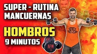 🔴 RUTINA HOMBROS 9 MINUTOS 3  EJERCICIOS DE HOMBROS CON MANCUERNAS EN CASA [upl. by Euk787]