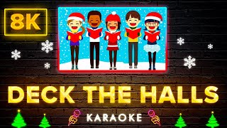 Christmas Carols  Deck the Halls  8K Video Karaoke Version [upl. by Latsirk]