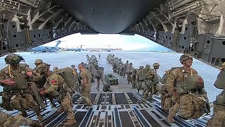 US Army Paratroopers Conduct Airborne Jump In Italy [upl. by Ylicec]