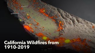 Animated Maps California Wildfires from 19102019 [upl. by Hewart79]