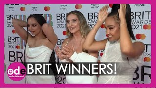 BRITS 2021 Little Mix React to Best British Group Win at The Brits [upl. by Mensch]