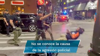 Policía golpea a afroamericano en la cara y lo deja inconsciente [upl. by Eenat629]