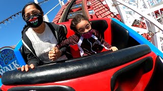 GIANT DIPPER ROLLER COASTER Santa Cruz California [upl. by Aicirt]