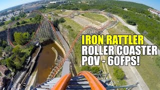 Iron Rattler 60FPS Roller Coaster POV Six Flags Fiesta Texas [upl. by Amahs124]