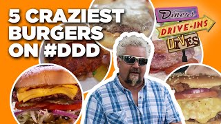 Top 5 MostINSANE Burgers Guy Fieri Has Tried on Diners DriveIns and Dives  Food Network [upl. by Dnomad296]