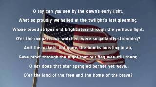 Star Spangled Banner US National Anthem with Lyrics [upl. by Enidualc]