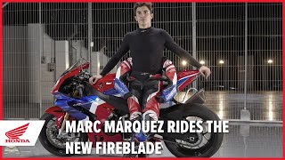 Marc Márquez rides the new 2020 CBR1000RRR Fireblade SP [upl. by Zondra693]