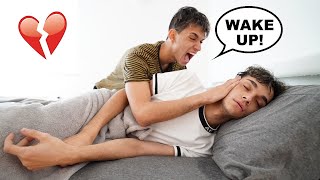 NOT WAKING UP PRANK ON TWIN BROTHER [upl. by Tecil]