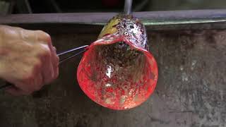 Murano Glass Millefiori Fazzoletto Vase Making In Venice Italy [upl. by Zabrina]