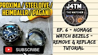 J4TM ⭐ Ep 6  Homage watch bezels  Remove amp replace tutorial  extra info ⭐  ⌚The Watcher ⌚ [upl. by Katleen460]