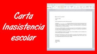 Como hacer una carta de inasistencia escolar [upl. by Eelorac509]