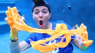 Experiment with SLIME while UNDERWATER  Challenge [upl. by Yesnek947]