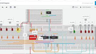 Demo SISOSIPOPIPO shift Registers using Tinkercad [upl. by Gwenette]