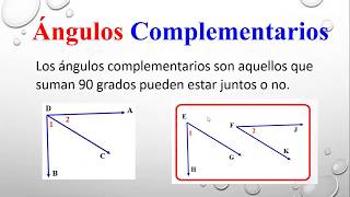 Ángulos Complementarios Suplementarios Adyacentes  Matemática [upl. by Crockett]