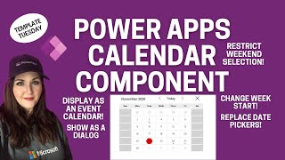 Power Apps Custom Calendar and Date Picker Component [upl. by Eintirb]