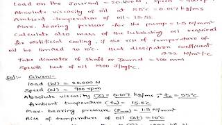 Problem on Journal bearing Design using data book [upl. by Nauqit]