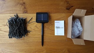 Unboxing and setup of Qedertek Solar String Lights 72ft 200 LED Waterproof Fairy String Lights [upl. by Iraj368]