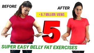 5 Easy Exercise To Lose Belly Fat At Home For Beginners  How To Get Flat Stomach In A Week Workout [upl. by Lenwood]