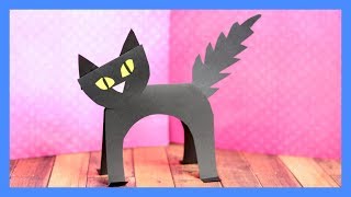 Black Cat Paper Craft  Halloween crafts for kids [upl. by Jimmie628]