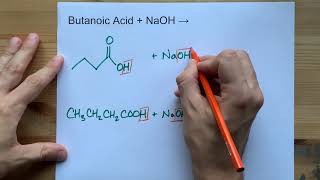 Butanoic Acid  NaOH   Sodium butanoate  Water [upl. by Curtis778]