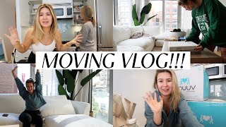 MOVING VLOG moving apartments in NYC  unpacking organizing decorating [upl. by Nylirac]