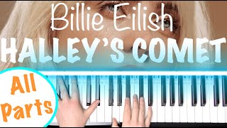 How to play HALLEYS COMET  Billie Eilish Piano Tutorial [upl. by Carrelli894]