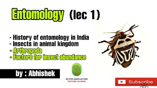 Entomology  Lec 1l Basics Classification of InsectPhylum Arthropoda [upl. by Abramo]