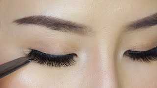 How to Apply False Eyelashes For Beginners [upl. by Hilbert]