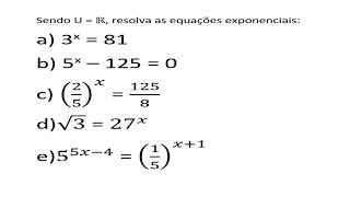 EQUAÇÕES EXPONENCIAIS  PARTE 1 [upl. by Sclar408]