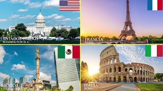 CAPITALES DEL MUNDO y sus países👉Aprende los nombres de todas las capitales✈️ [upl. by Aitetel268]