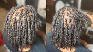 HOW TO RETWIST LOCS FOR BEGINNERS  w Aloe Vera Gel  Palm Rolling Method [upl. by Azne]