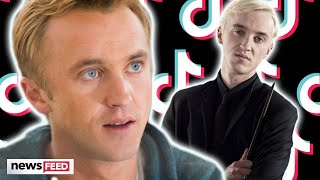 Tom Felton RESPONDS To Weird Draco Malfoy TikTok Trend [upl. by Olcott]