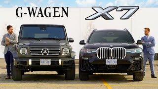 2019 BMW X7 vs Mercedes GClass  Battle Of The Ballers [upl. by Pacifa488]