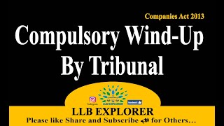 Companies Act 2013 Compulsory WindUp By Tribunal Circumstances Law Learner CA CS LLB Explorer [upl. by Laamaj]