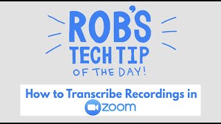 How to Transcribe Recordings in Zoom [upl. by Dombrowski]