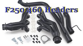 97 F250 460 Headers install overview nice rumble [upl. by Yrahca]