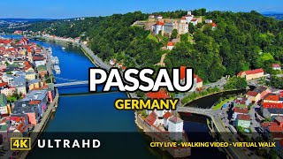 4K Passau Germany walking tour Bayern [upl. by Cyrillus]