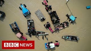 Iran floods Homes and people swept away  BBC News [upl. by Damal145]