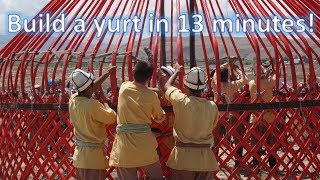 Kyrgyzstan  How to build a traditional yurt in 13 minutes [upl. by Kram814]