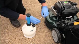 Changing your mowers engine oil [upl. by Adnahsam]