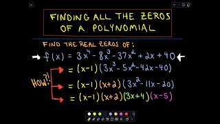 ❖ Finding all the Zeros of a Polynomial  – StepbyStep Example Using Rational Roots Test ❖ [upl. by Pollie914]